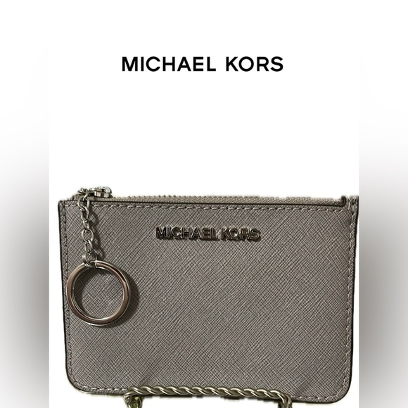 MICHAEL Michael Kors Gray Leather Cardholder - Picture 1 of 9